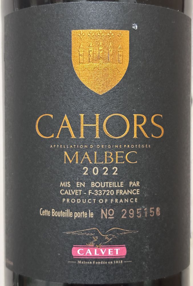 Les Grands Chais de France SAS Calvet Malbec Cahors AOC/AOP 2022, Main, #9973
