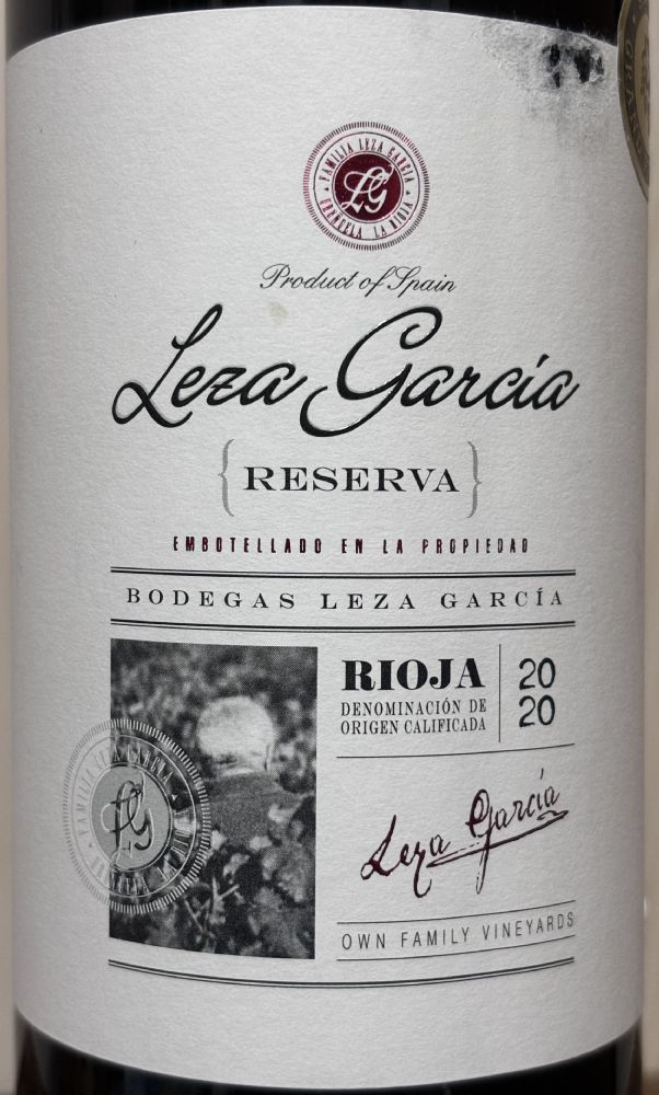 Bodegas y Viñedos Leza García S.L. Leza García Reserva DOCa Rioja 2020, Main, #9992